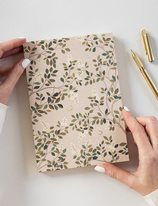 WHITE BLOSSOMS A5 JOTTER PAD