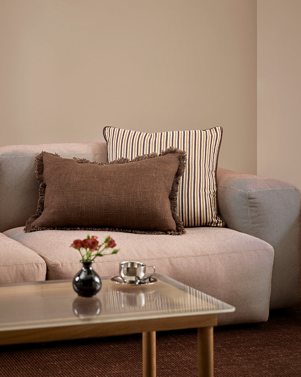 DOVER 60 X 40CM CUSHION - CHOCOLATE