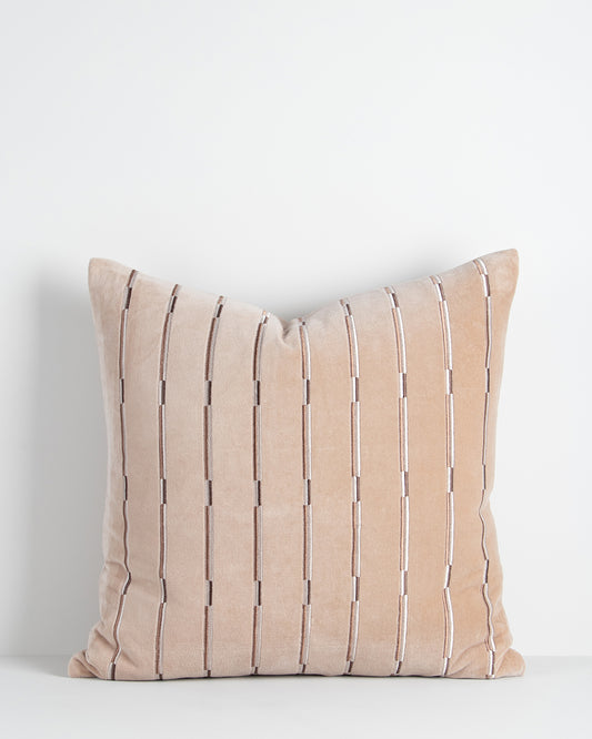 EDEN VELVET 55 X 55CM CUSHION  - NOUGAT