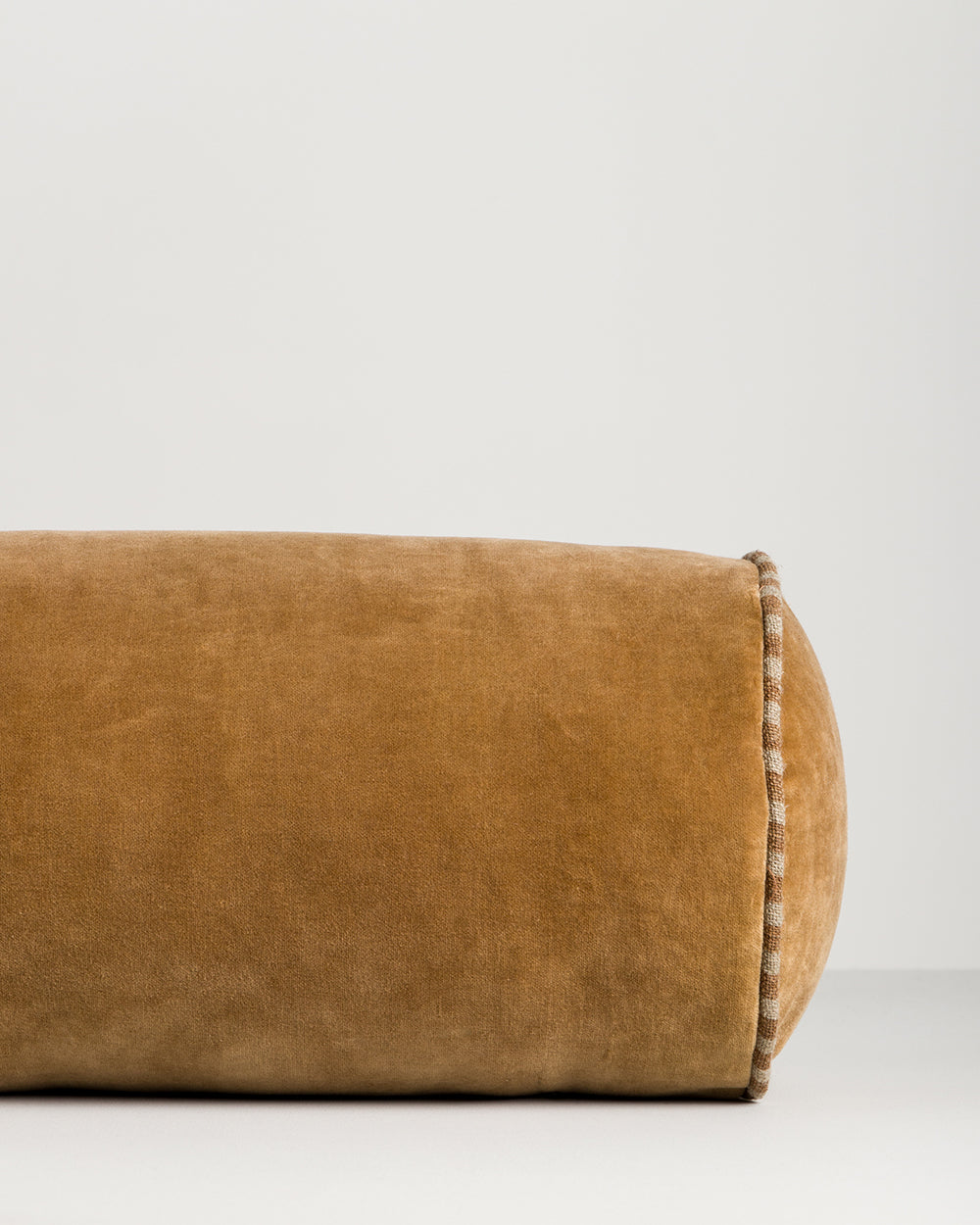 ELLIOT VELVET BOLSTER CUSHION - BUTTERSCOTCH