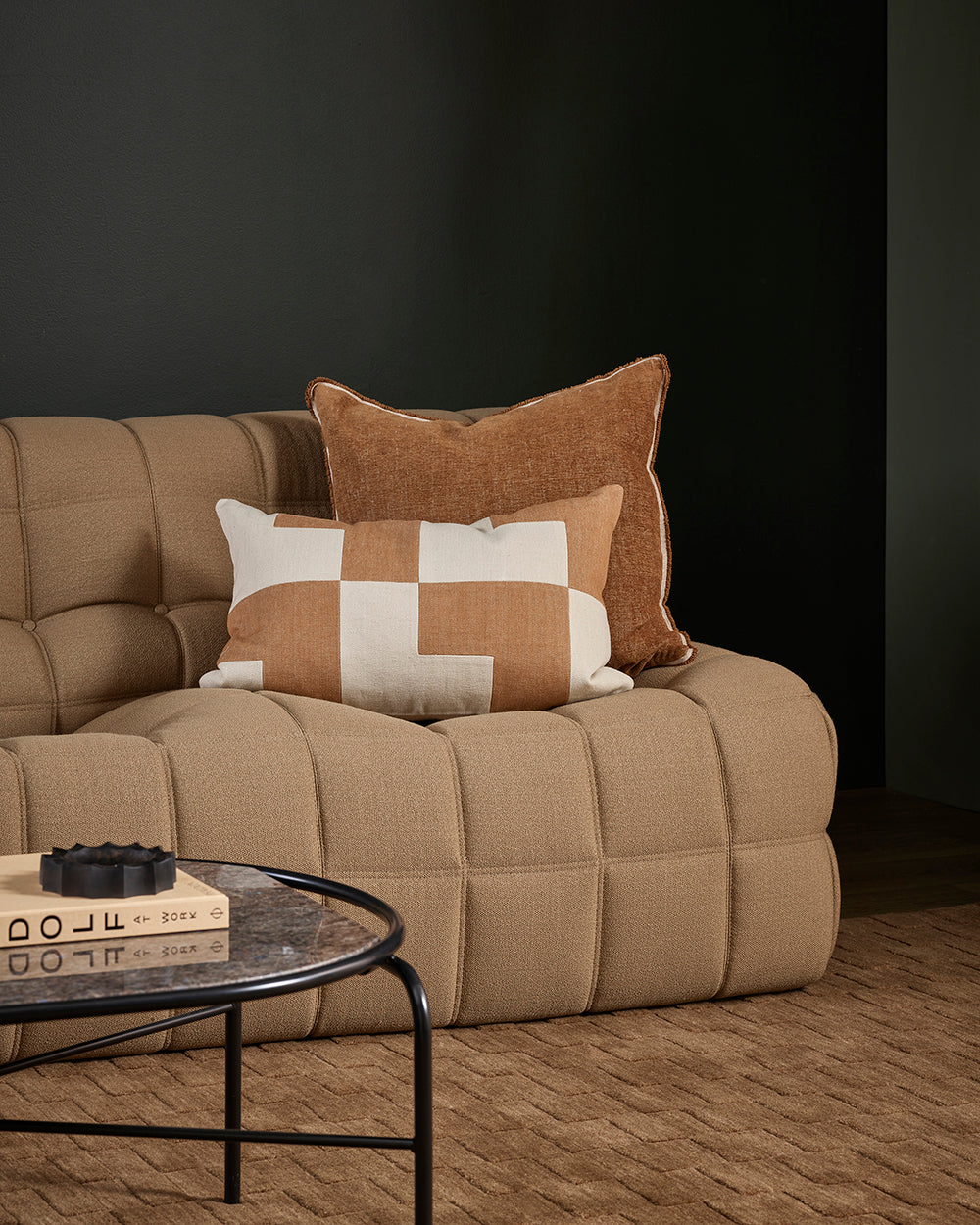KILN 60 X 45CM CUSHION - OAT / CARAMEL