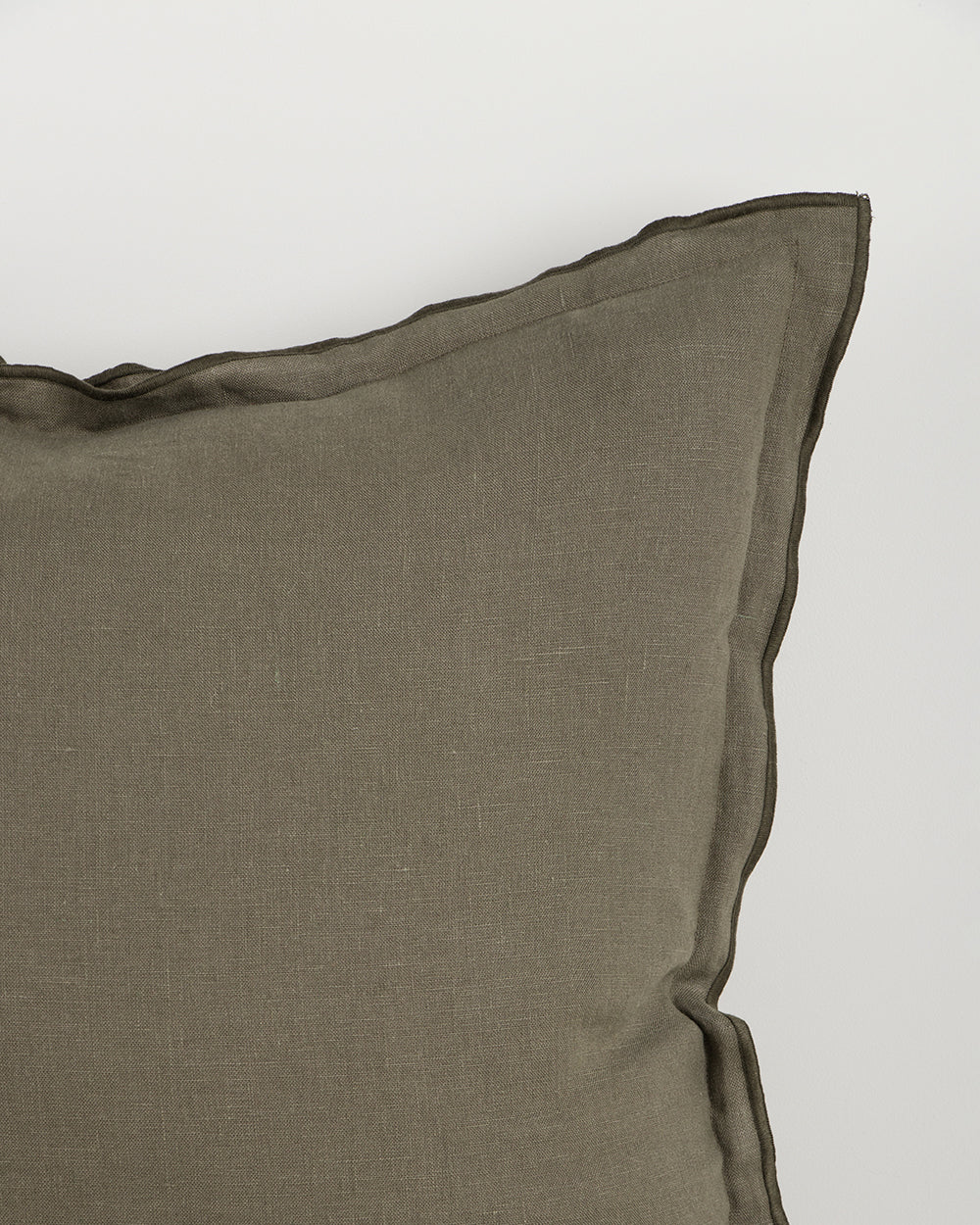 LINDEN 55 X 55CM LINEN CUSHION - OLIVE