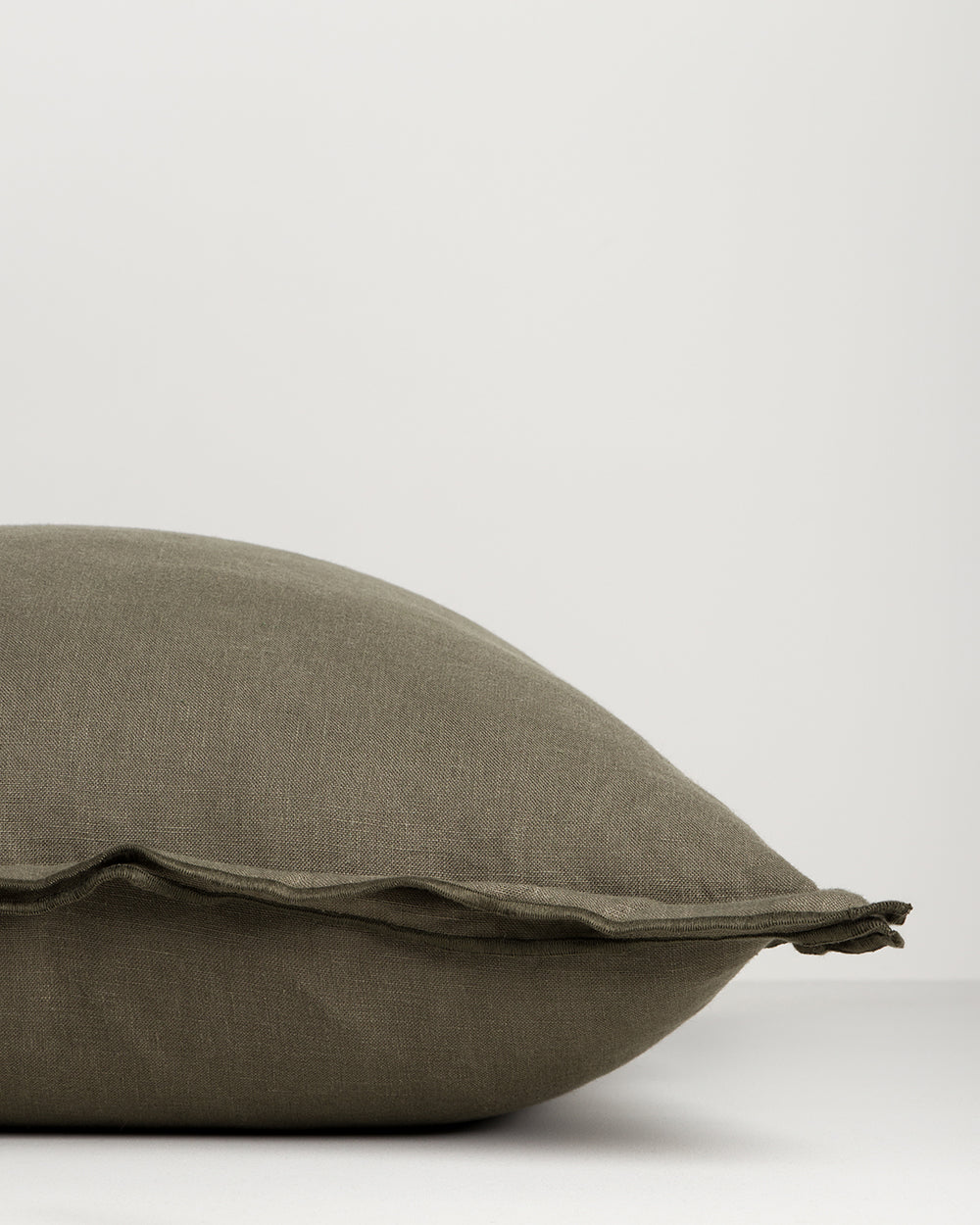 LINDEN 55 X 55CM LINEN CUSHION - OLIVE