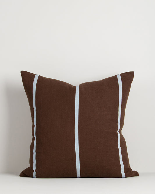 OTIS 55 X 55CM CUSHION - CHOCOLATE / SKY