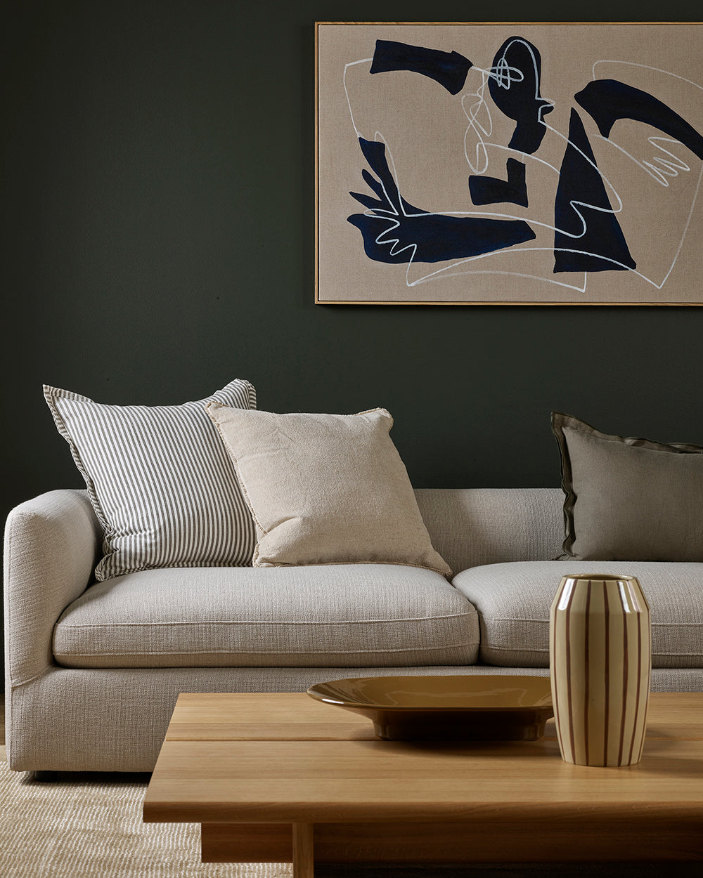 ROWAN 55 X 55CM CUSHION - OLIVE