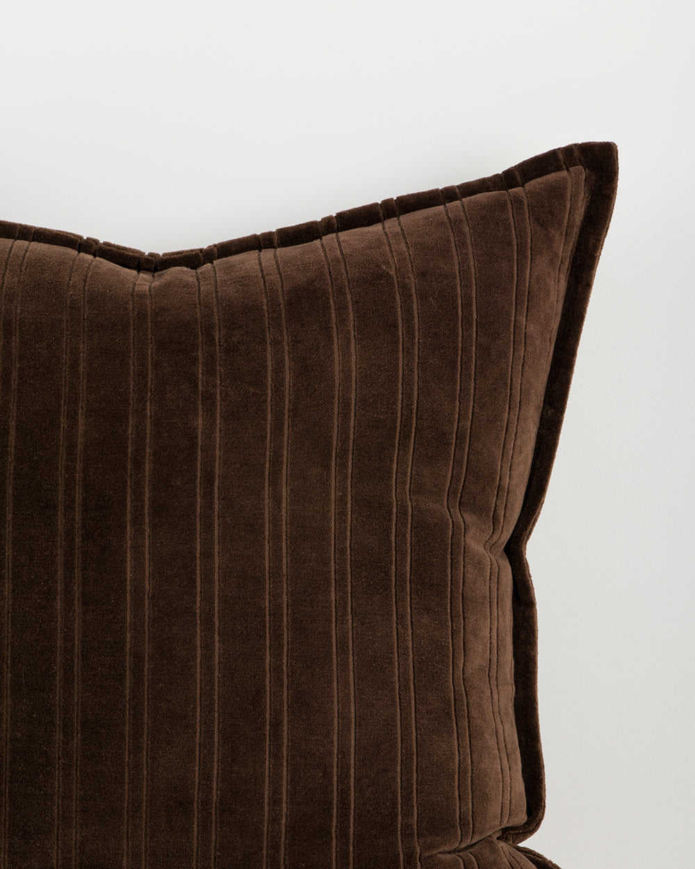 STRIA 55 X 55CM CUSHION - CHOCOLATE