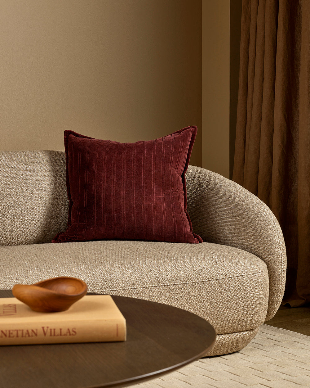 STRIA 55 X 55CM CUSHION - MERLOT