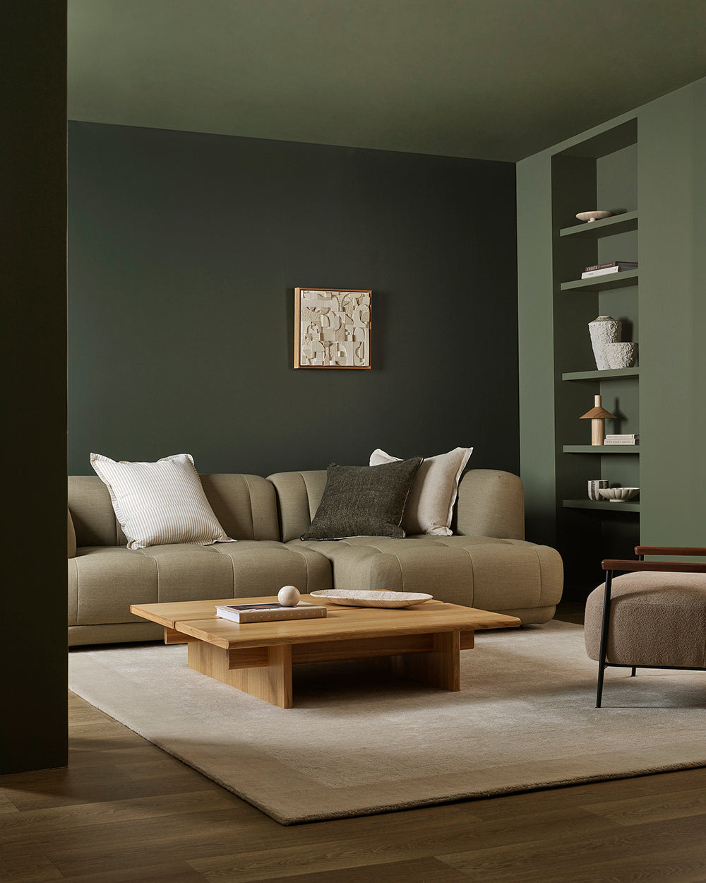 SUTTON 55 X 55CM CUSHION - OLIVE