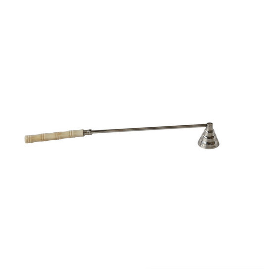 CANDLE SNUFFER IN NICKEL FINISH WITH CREAM BONE HANDLE
