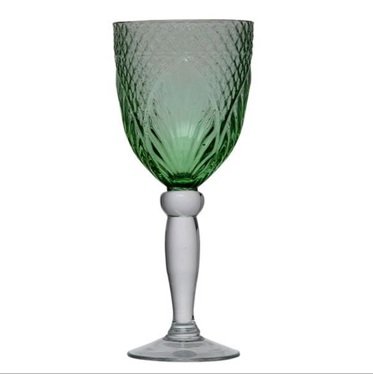 VINTAGE GREEN GOBLETS - SET OF 4