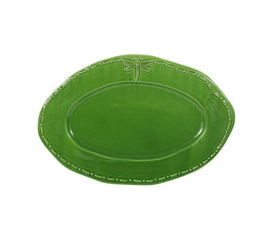 DRAGONFLY STONEWARE OVAL PLATTER - SMALL