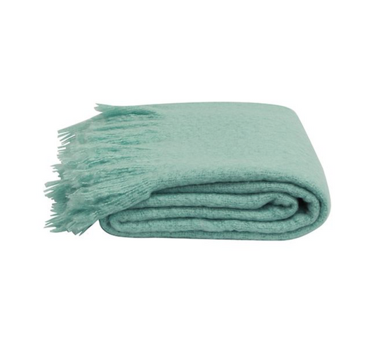 DUCK EGG BLUE TASSEL THROW