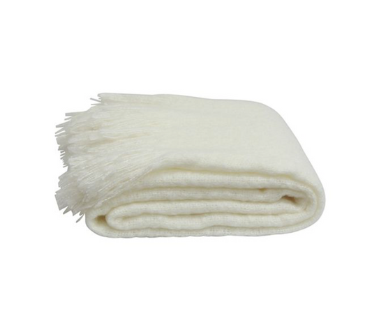 OFF WHITE TASSEL THROW