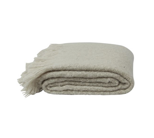 SOFT GREY TASSEL THROW