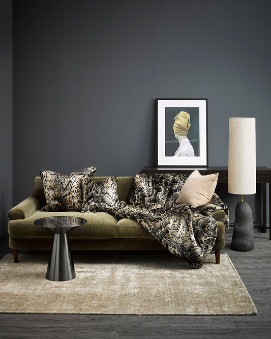 AFRICAN LEOPARD FAUX FUR CUSHIONS