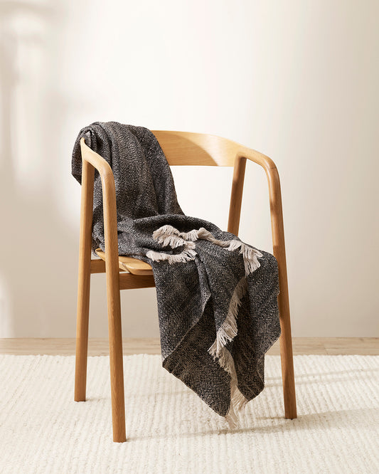 PERENDALE WOOL THROW - BLACK