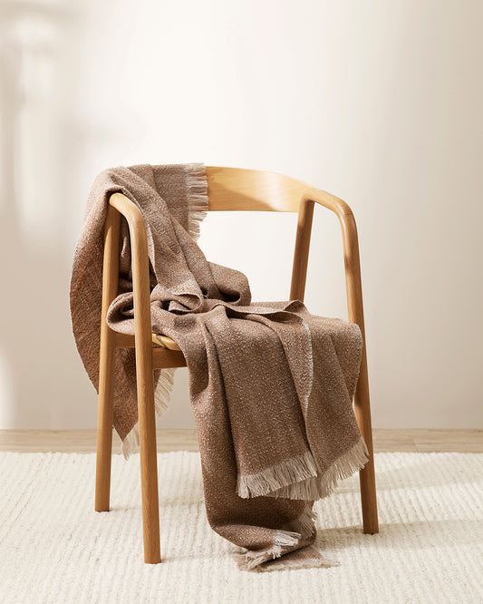 PERENDALE WOOL THROW - CINNAMON